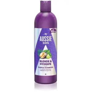 Aussie SOS Blonde & Hydrate shampoing tonifiant violet pour cheveux bl...