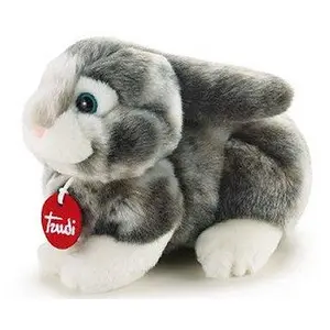 Peluche - Trudi Classic Ferme - Lapin gris Dustin : 24 cm pas cher