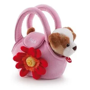 Peluche Chiot dans son Sac - TRUDI - 29728 - 15 cm - Pour Bébé pas cher