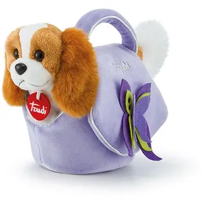 Trudi chien câlin en sac lilas marron / violet 11 x 18 x 26 cm pas cher