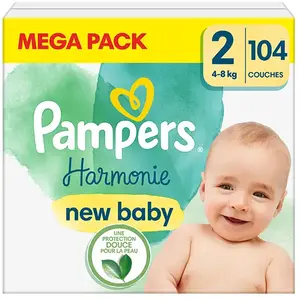 Comparateur de prix : Couches - Pampers - New Baby Harmonie - Taille 2 - 104 couches