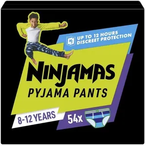 Comparateur de prix : NINJAMAS Couches culottes pyjamas pack mensuel, 8-12 ans, 54 pièces