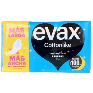 Comparateur de prix : Evax Cottonlike Lingettes de Nuit avec Ailes 18uts