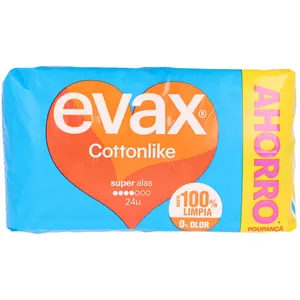 Evax Cottonlike Lot de 24 serviettes hygiéniques Super avec ailesVendu paramazon