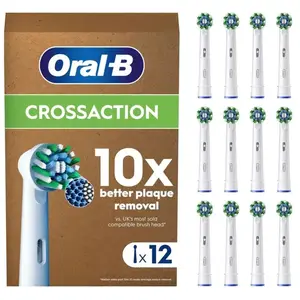 Oral-B Pro Cross Action Brossettes pour Brosse à dents électriques, Pack De 12 Unités, Convient À Une Boîte Aux Lettres
