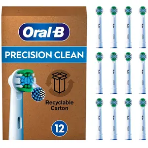 Comparateur de prix : Oral-B Pro Precision Clean Brossettes pour Brosse à dents électriques, Pack De 12 Unités, Convient À Une Boîte Aux Lettres