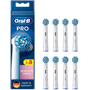Comparateur de prix : Oral-B Lot de 8 têtes de brosse à dents électrique Pro Sensitive Clean, pour un nettoyage en douceur des dents, poils innovants en forme de X, fabriquées en Allemagne