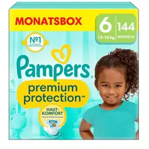 Comparateur de prix : 144 Couches Premium Protection Taille 6, 13kg +, Pampers TU