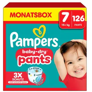 Comparateur de prix : 126 Couches-Culottes Baby-Dry Taille 7, 17kg +, Pampers TU