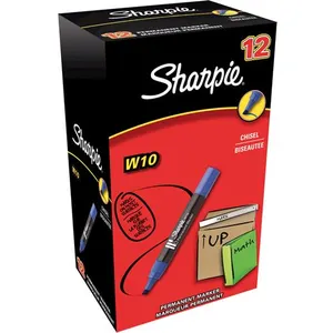 Comparateur de prix : Sharpie Marqueur permanent W10, pointe biseautée, bleu