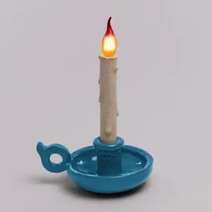 SELETTI Lampe de table déco LED Grimm Bugia bougie bleue pas cher