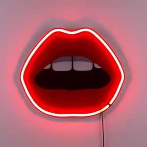 Seletti Blow Neon Lamp Mouth lampe murale avec des lèvres lumineuse rouge pas cher