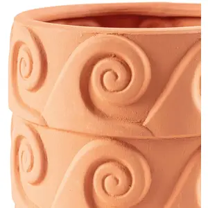 SELETTI Vase Magna Graecia Onda, soucoupe, terre cuite