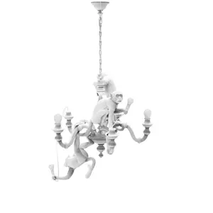 Seletti MONKEY-Lustre 5 lumières 3 Singes Résine Ø80cm pas cher