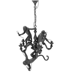 Seletti MONKEY-Lustre 5 lumières 3 Singes Résine Ø80cm pas cher
