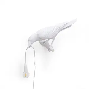 Seletti Lampe oiseau regardant à gauche blanc extérieur - 14724 pas cher