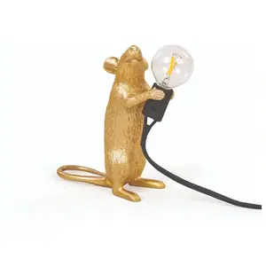 Seletti MOUSE LAMP GOLD STEP pas cher