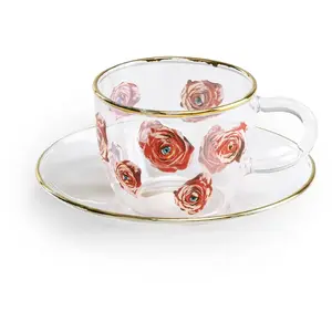 SELETTI TOILETPAPER Tasses à café en verre borosilicate, rose pas cher