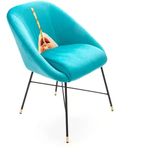 SELETTI chaise rembourrée TOILETPAPER PADDED CHAIR (Drill - Tissu en polyester, Structure en bois, polyuréthane et métal) pas cher