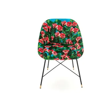 Comparateur de prix : SELETTI chaise rembourrée TOILETPAPER PADDED CHAIR (Roses - Tissu en polyester, Structure en bois, polyuréthane et métal)