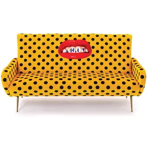 SELETTI canapé 3 places TOILETPAPER ARMCHAIR (Shit - Tissu en polyester, Structure en bois, polyuréthane et métal)