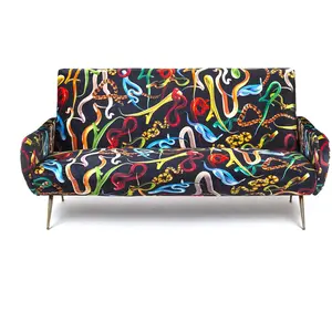 SELETTI canapé 3 places TOILETPAPER ARMCHAIR (Snakes - Tissu en polyester, Structure en bois, polyuréthane et métal)