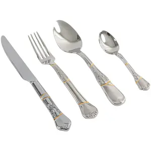 Comparateur de prix : SELETTI Kintsugi 09660 Set de 4 couverts en Acciaio E Gold