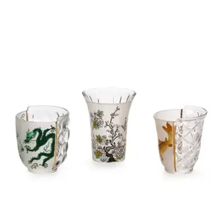 Seletti Lot de 3 verres en verre Hybrid-Aglaura Ø 8 cm H 9,3/10,7