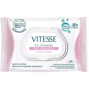 Vitesse TRI-MINERAL Piel Sensible toallitas desmaquillantes 25 u
