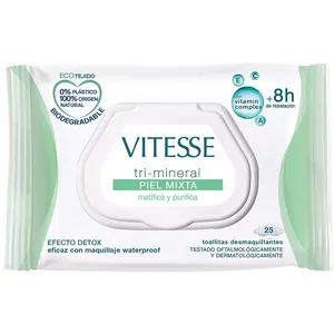 Vitesse TRI-MINERAL Piel Mixta toallitas desmaquillantes 25 u pas cher