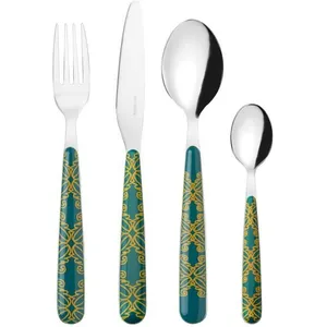 Guzzini - FUSION Set de 24 Couverts - Vert Émeraude - 28195069 pas cher