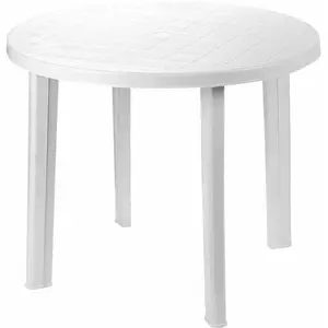 A Forged Tool Table de jardin ronde - IPAE PROGARDEN - Ø90 cm - Blanc - Polypropylène pas cher