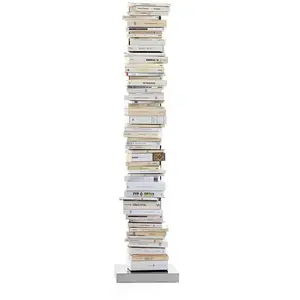 OPINION CIATTI bibliothèque ORIGINAL PTOLOMEO PT160 H 160 (Structure blanche, base inox - Structure et étagères en fer laqué. base en acier inoxydable)