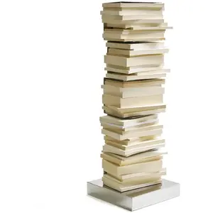 OPINION CIATTI bibliothèque ORIGINAL PTOLOMEO PT75 H 75 (Structure blanche, base inox - Structure et étagères en fer laqué. base en acier inoxydable)