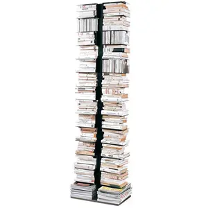 OPINION CIATTI bibliothèque PTOLOMEO X2 PTX2 (Structure noire, base inox - Structure et étagères en fer laqué. base en acier inoxydable)