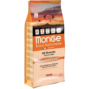 Monge Superpremium Grain free all Breeds canard & pomme de terre - 12 kgVendu parzooplus