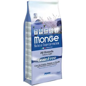 Monge Superpremium Grain Free All Breeds Anchois, pommes de terre et petits pois - 12 kgVendu parzooplus