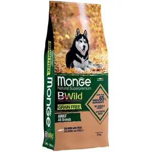 Comparateur de prix : 12 kg de nourriture pour chien Monge Grain Free All Breeds Salmon & Peas