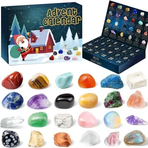 Calendrier de l'Avent de Noël avec Boîte de Collection de Pierres Préc... pas cher