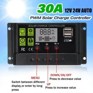 CHANGM 30A 12V24V AUTO LCD PWM Panneau solaire Régulateur Contrôleur d...