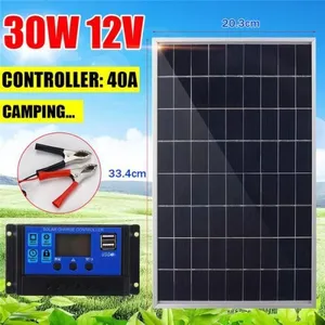 CHANGM TEMPSA Panneau solaire portable 30W 12V + contrôleur 40A pour charger batterie camping voyagerVendu parcdiscount