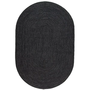 Novatrend Tapis de salon style jute noir 120x120 cm