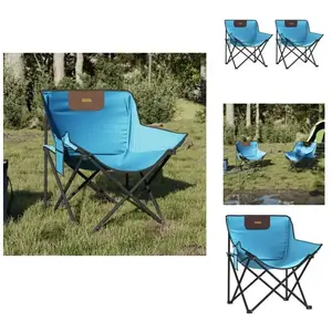 Lote de 2 Sillas bajas plegables ultraligeras Alu Low Batyline® Iso Azul Ocean Alu Brut | Lafuma Mobilier