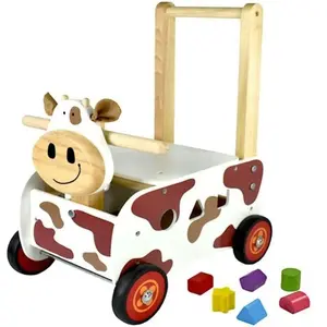 Chariot de marche en bois 3 en 1 Vache Clara Montbéliarde I'm Toy® -Vendu parekobutiks