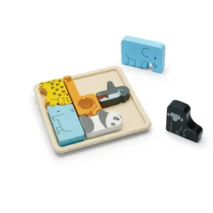 Plantoys Plan Toys - Puzzle Animaux 2 en 1 Multicolore taille unique pas cher