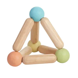 Plan Toys Hochet en bois triangle pastel pas cher