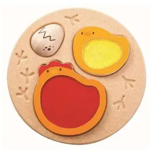 Plan Toys Puzzle à encastrement en bois Poule-Oeuf : Le Toucher pas cher