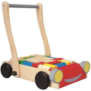 Plan Toys - Chariot de marche construction - à partir de 10 mois pas cher