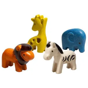 Jouet en bois Plan Toys 4 Figurines animaux de la savane