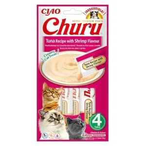 Comparateur de prix : Inaba Churu Tuna With Shrimp Flavour - Cat Treats - 4x14 G